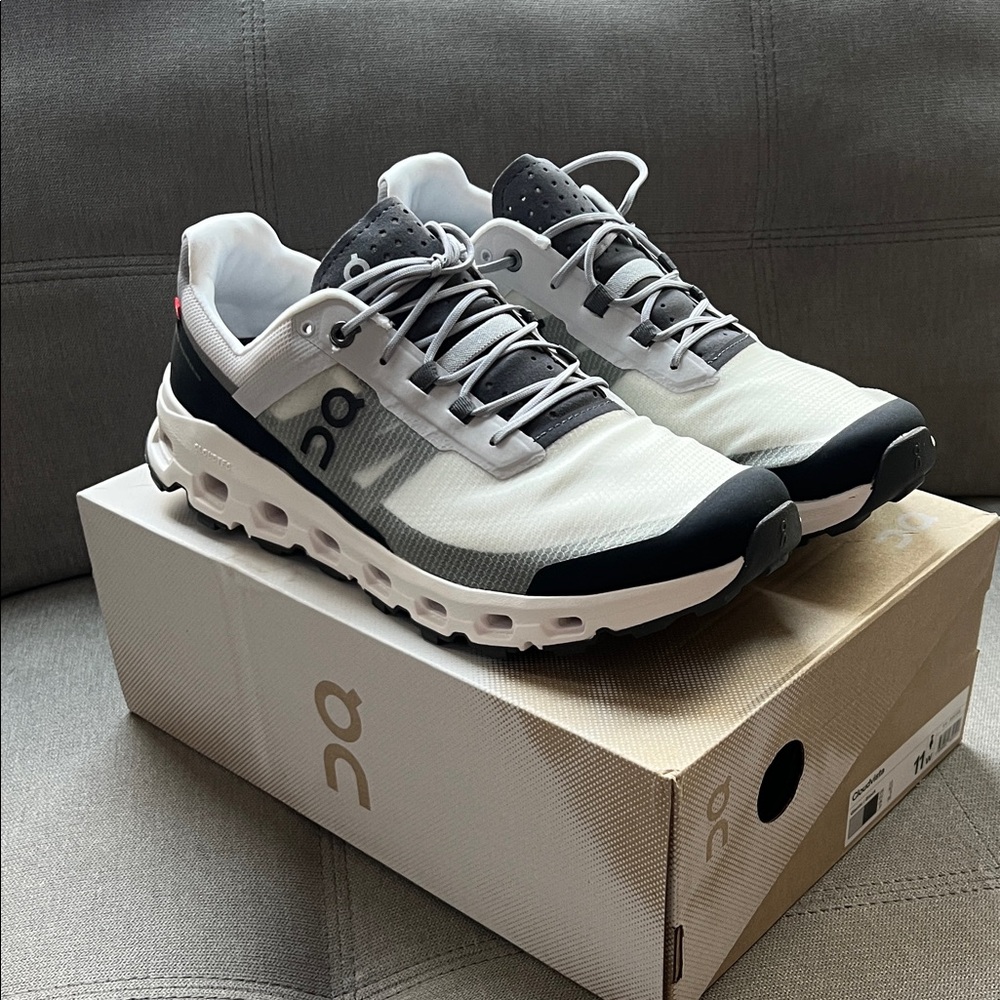 On Cloudvista Running Athletic Shoes in White and Gray